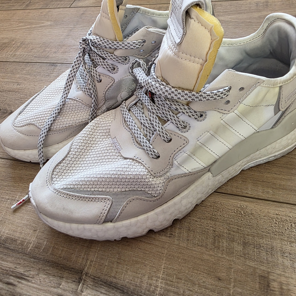 Adidas White Sneakers with Gray Accents